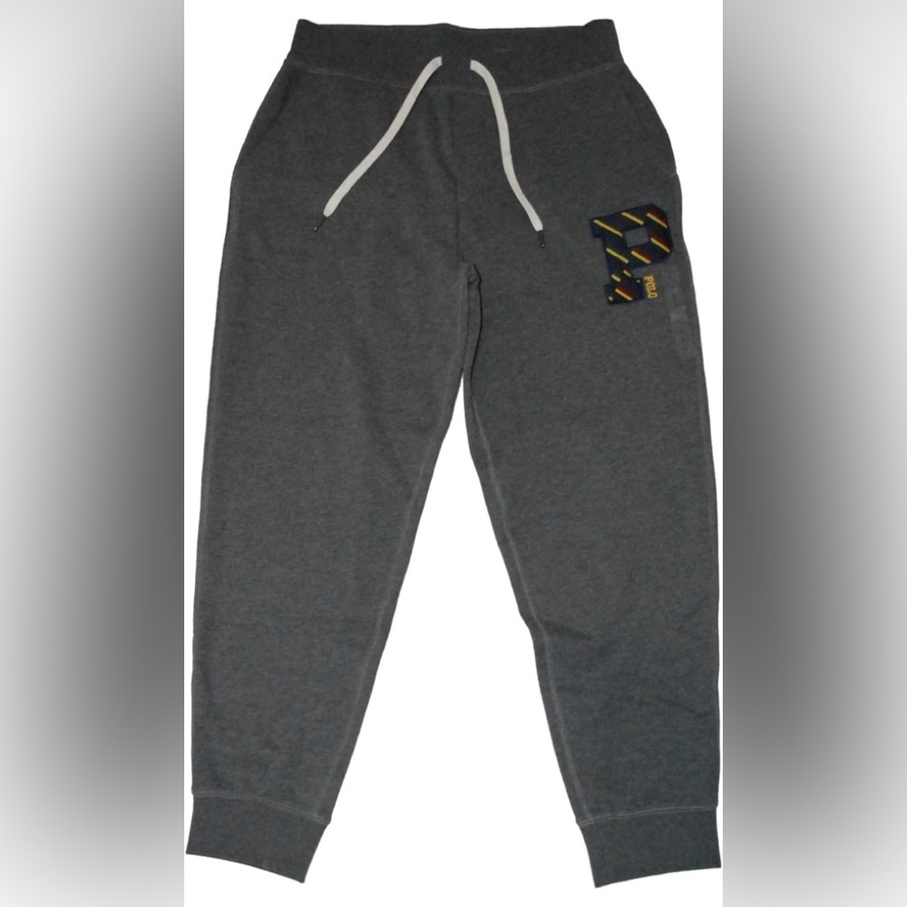 NWT Polo Ralph Lauren Letterman Fleece Pants Jogger Gray Size XXL